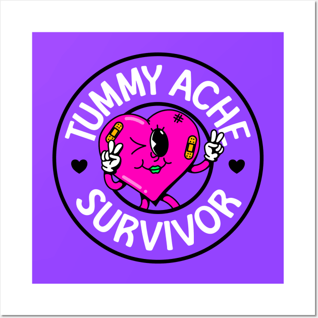 Tummy Ache survivor - Cute Heart - IBS / Crohn's Awareness Wall Art by Football from the Left